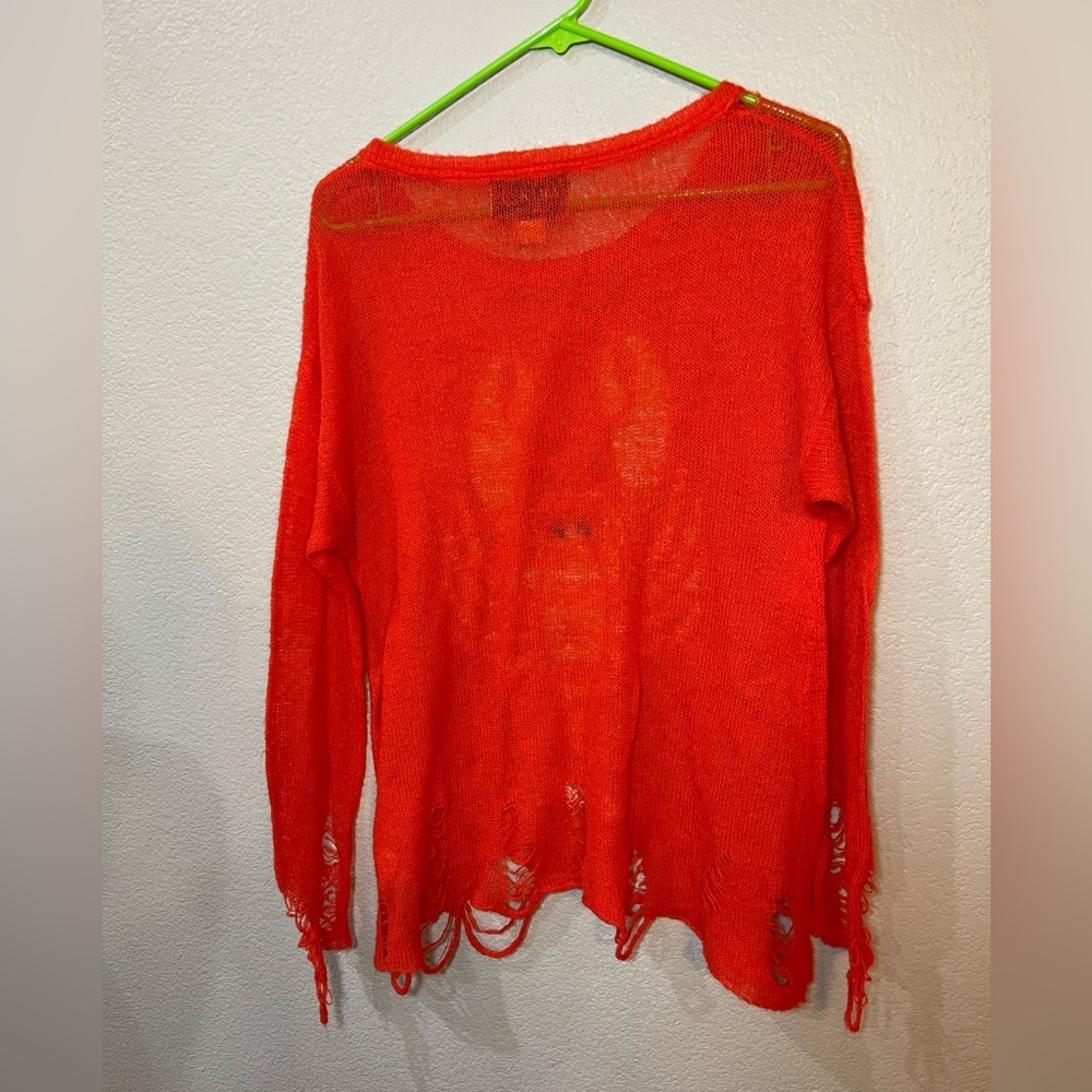 Wildfox Red Lobster Distressed Sweater - Picture 3 of 9